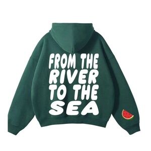 🍉 Palestine Puff Print Hoodie with embroidered watermelon